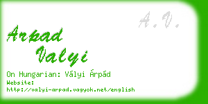 arpad valyi business card