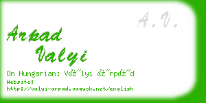 arpad valyi business card